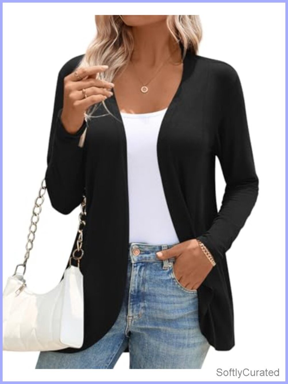 Womens Open Front Long Sleeve Cardigan Lightweight Draped Cover Up